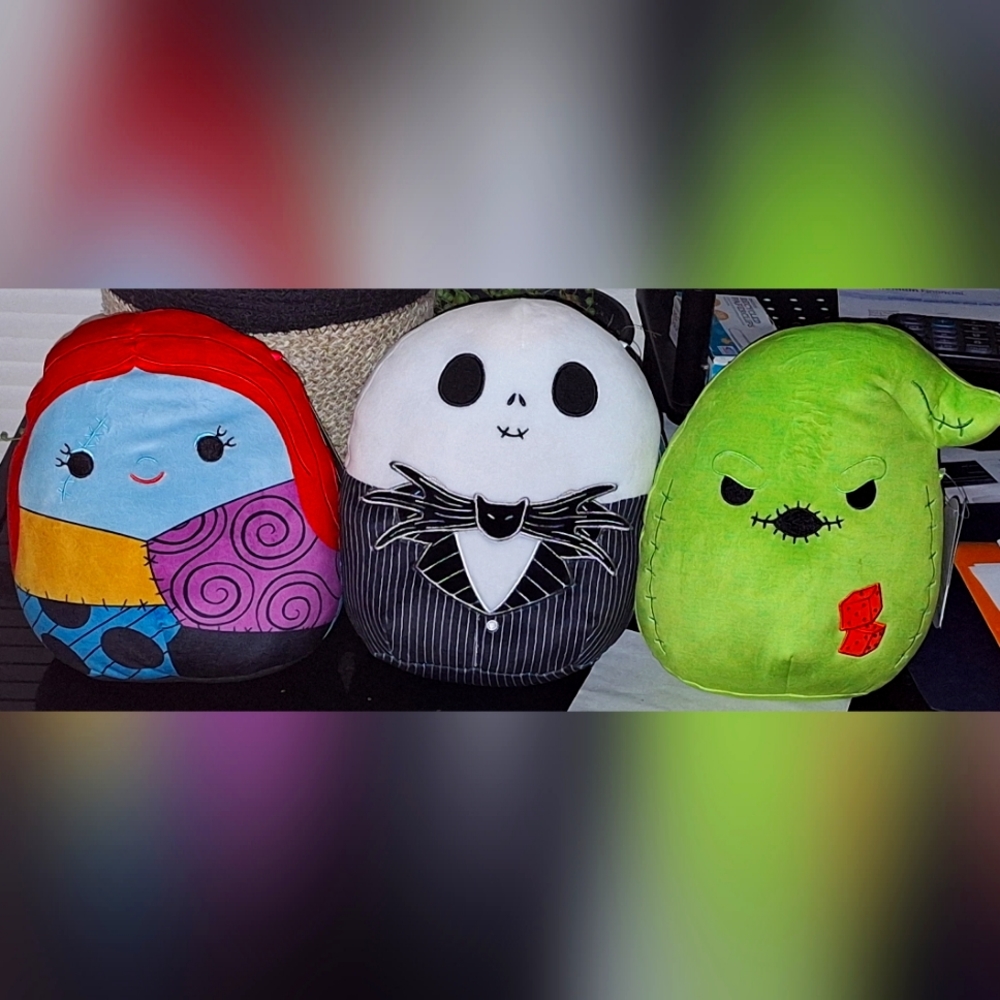 Nightmare Before Christmas Squishmallow Trio...Sally, Jack and Oogie Boogie.